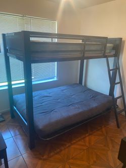 Twin over Fullsize Futon Bed + Mattresses