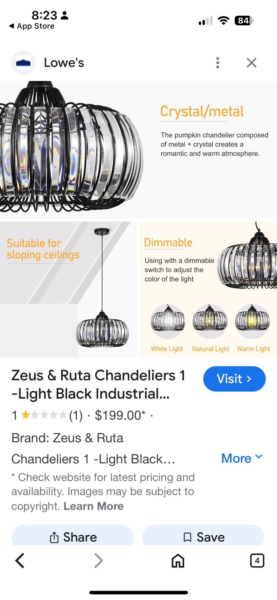 Crystal/Medal Pumpkin Chandelier