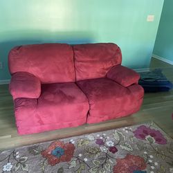 Red Loveseat, Double Recliner