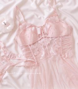 Pink semi-transparent sleepwear set