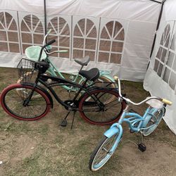 2 Cruiser Bikes + Free Kids Cruiser Bike!