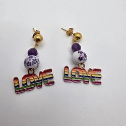Rainbow Love Earrings