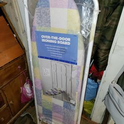 Folding over the door ironing board