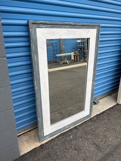Rustic Distressed Wood Framed Wall Mirror