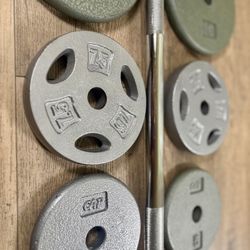 IVANKO 5.6 Steel Standard Barbell [Beautiful] With CAP Weigh Plates {Brute Weight= 130 lbs}