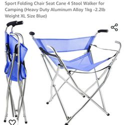 Canes and Walking Sticks Seat Collapsible 300lbs - Sport Folding Chair Seat Cane 4 Stool Walker for Camping (Heavy Duty Aluminum Alloy 1kg -2.2lb Weig