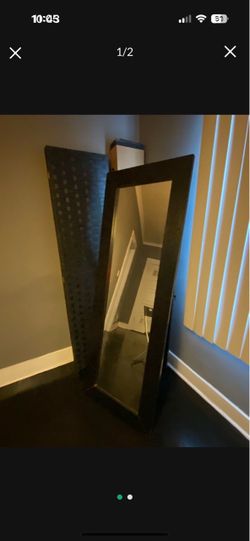 Black Wood Full Length Stand Up Mirror