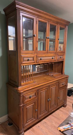 FREE – Large Wood China Cabinet / Buffet Hutch – Kendall