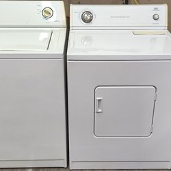 WHIRLPOOL WHITE TOPLOAD AGITATOR WASHER & ROPER BY WHIRLPOOL ELECTRIC DRYER SET