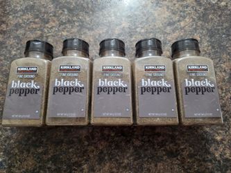 PACK OF 5 Kirkland Signature Fine Ground Black Pepper, 12.3 oz ea