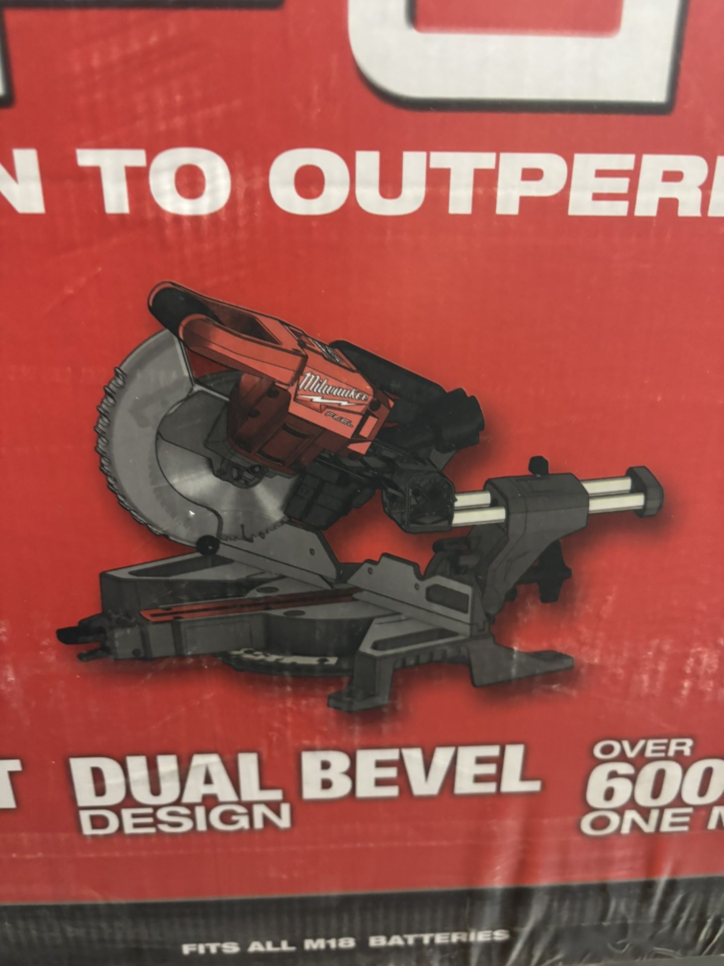 Milwaukee M18 FUEL 18V Lithium-lon Brushless Cordless 7-1/4 in. Dual Bevel Sliding Compound Miter Saw (Tool-Only)
