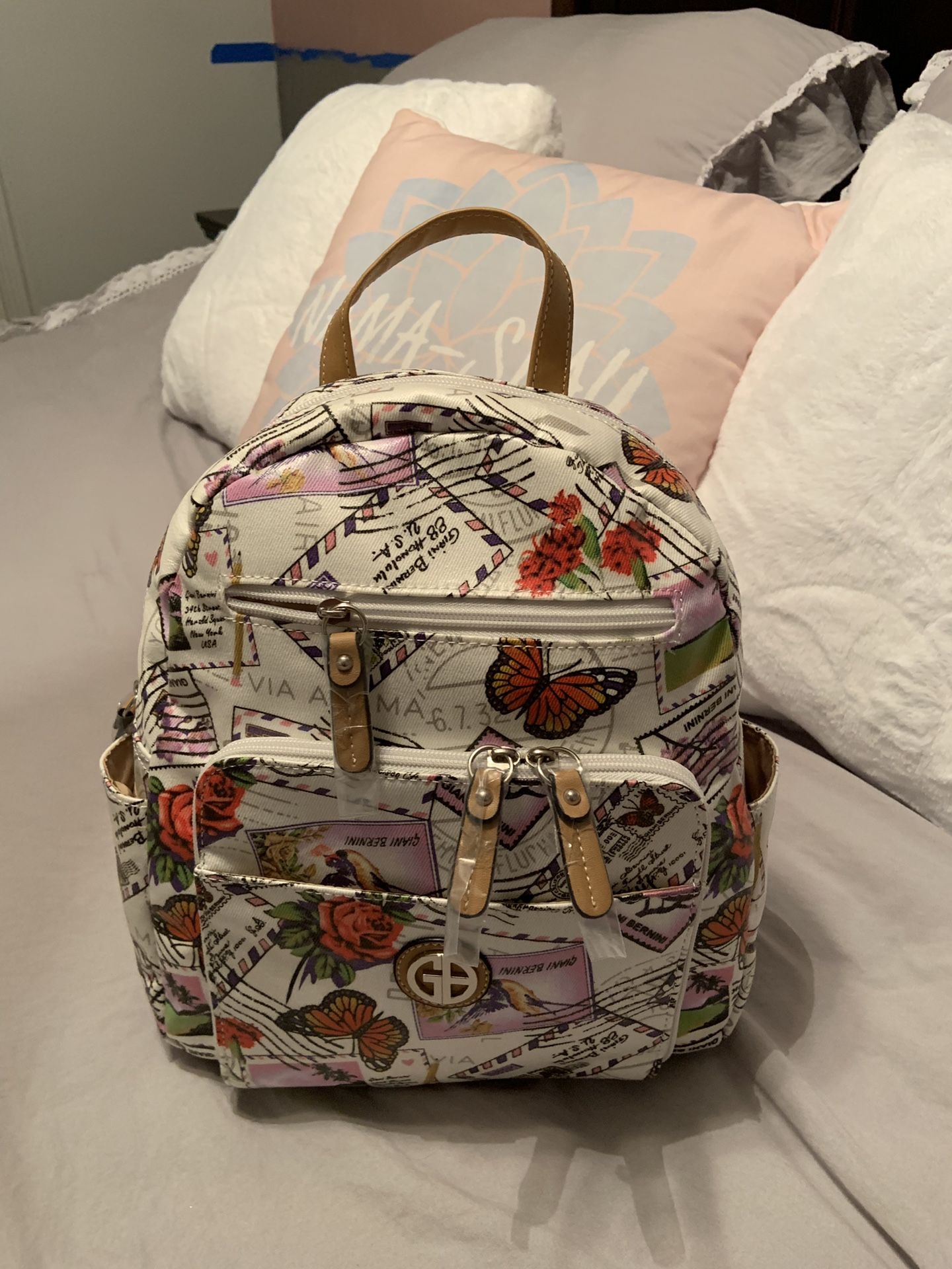 New Giani Bernini Canvas Postcard Backpack