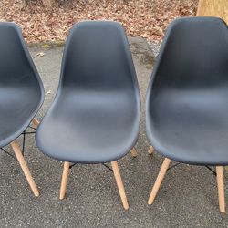 Black Plastic Modern Chairs
