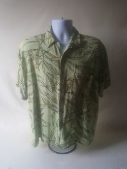 Joe Marlin men's Hawaiian style button down short sleeve shirt size L