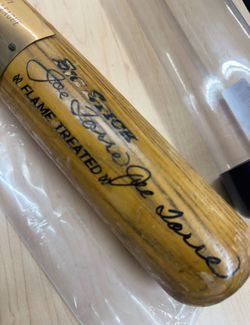 JOE TORRE AUTOGRAPHED BASEBALL BAT – SIGNED JOSEPH P. TORRE (FLAME TREATED)