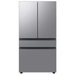 Samsung Bespoke Standard-Depth Beverage Center 29-cu ft 4 -Door 36-in Wide with Dual Ice Maker and Door within Door ( Fingerprint Resistant Stainless 