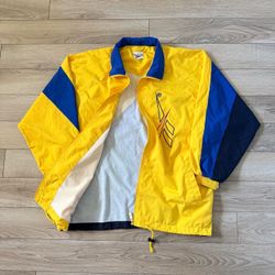 Vintage 90’s REEBOK Full Zip Yellow Blue Windbreaker Jacket Sz XL