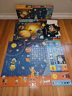 Space themed puzzles and photo print bundle, $20
