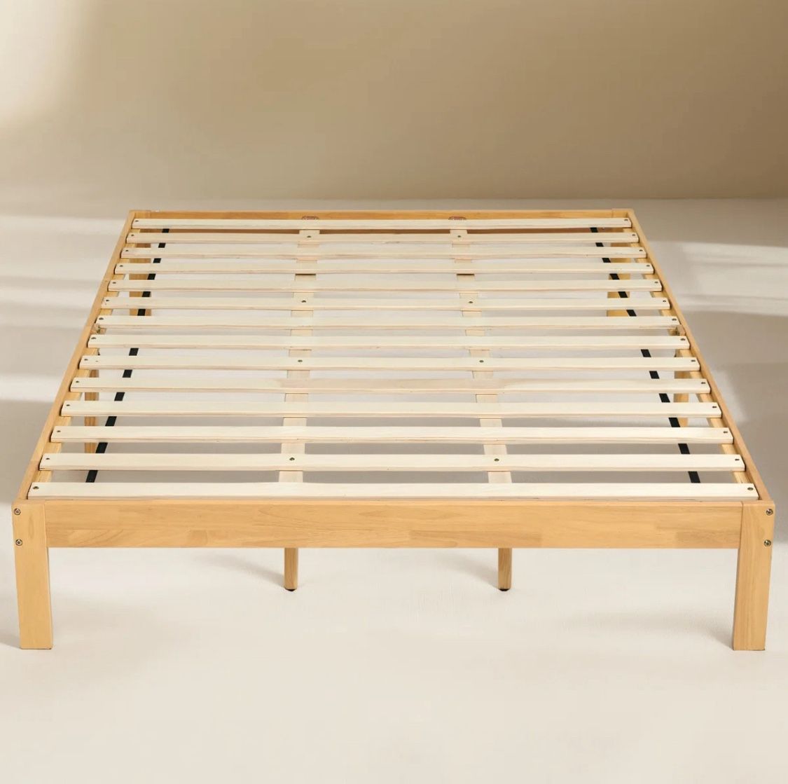 Solid Wood King Bed frame Low Frame Modern Simple 12in High