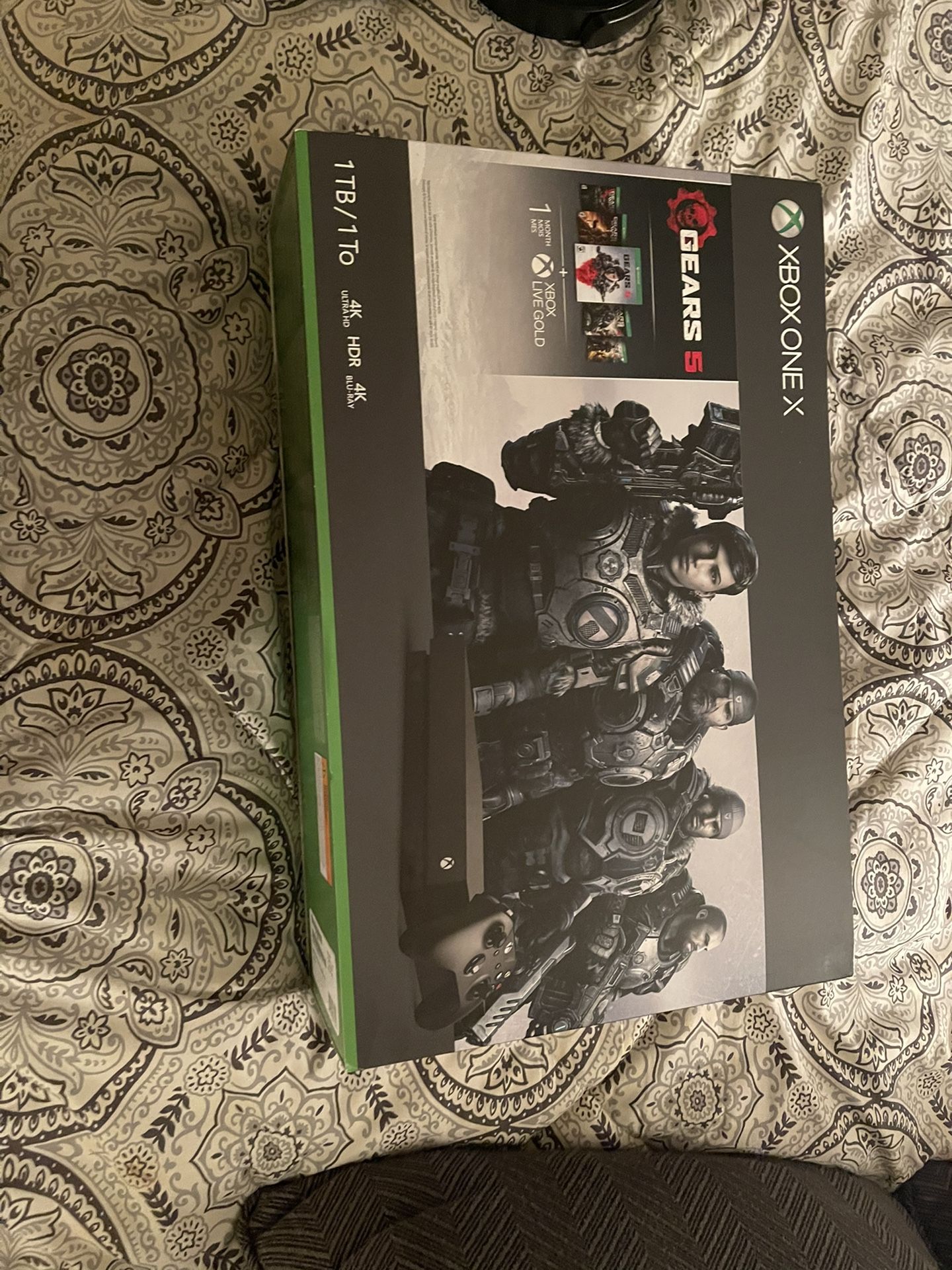 Xbox One X w/ 2 Controllers and Wireless headset (Gears Of War Series Included)