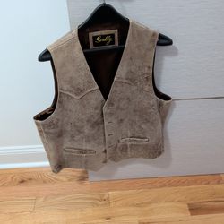 Scully Men's Vest 503-60 Lambskin Button Front Brown