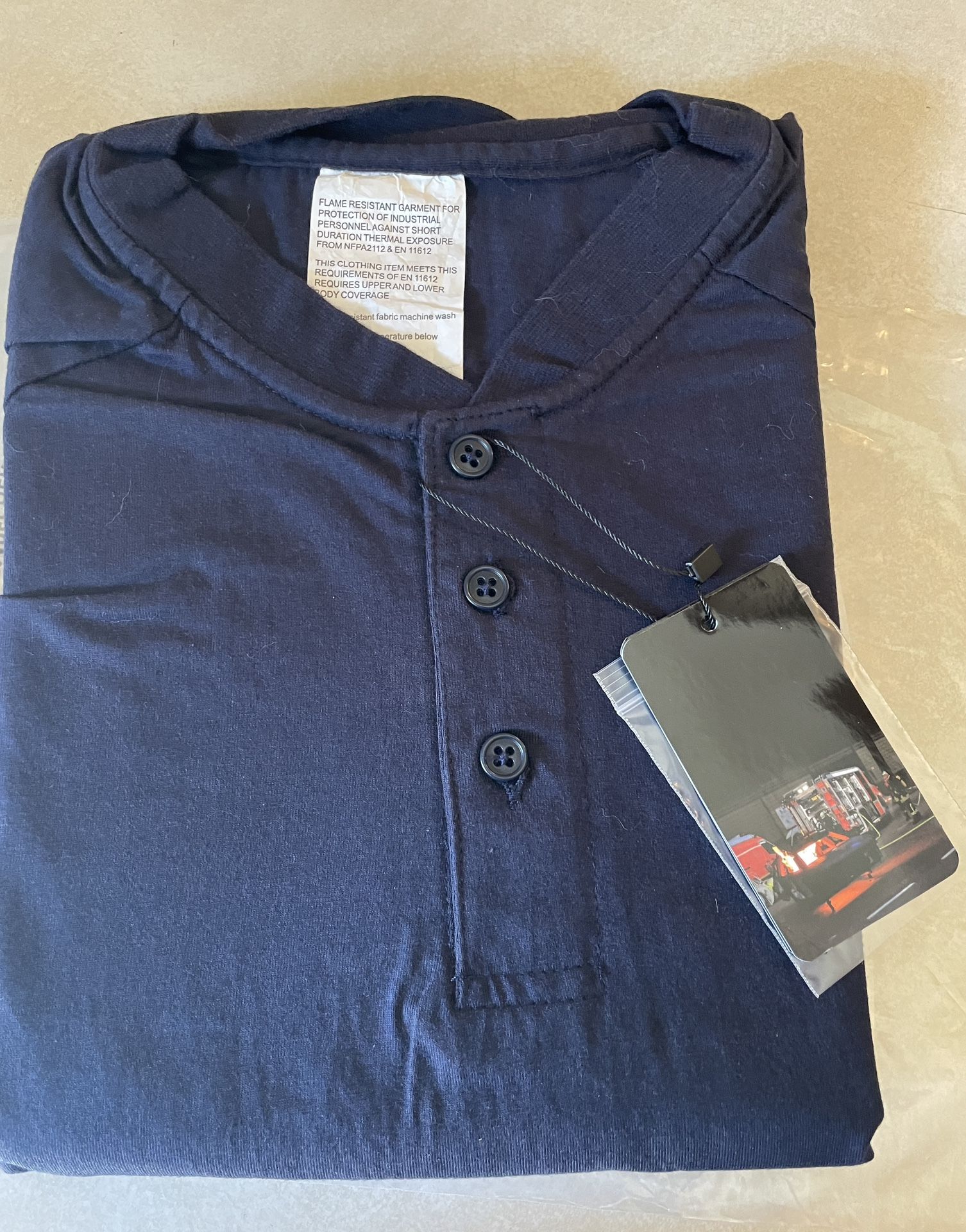 Two Large TiCOMELA FR Shirts for Men 5.5OZ Flame Resistant Henley Shirts