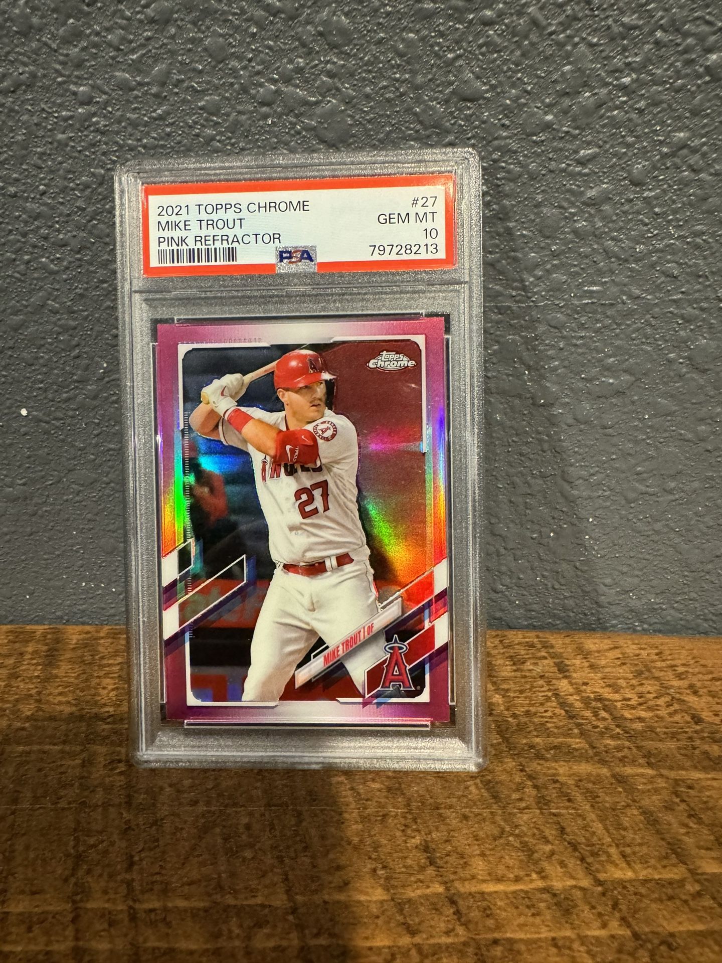 2021 Topps Chrome Pink Refractor Mike Trout #27 PSA 10 GEM MT