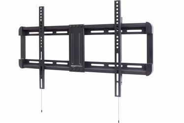 Amazon Basics Low Profile TV Wall Mount with Horizontal Post Installation Leveling for 32 to 86 inch TVs, Black
