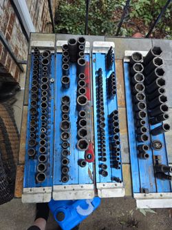 EXPERT Impact Socket Lot SAE Metric Deep Shallow 6 Point w/ Metal Organizers