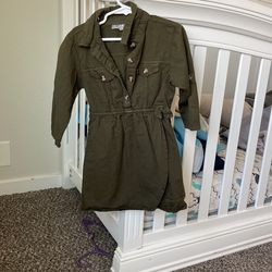 Girls Olive Dress / Vestido De Niña 