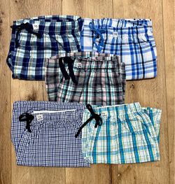 (5) Men's Plaid Large Boxers/Pajama Shorts