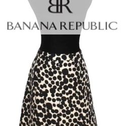 Banana Republic 100% silk pleated polka dot skirt size 6