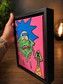 Rick and Morty canvas with frame custom