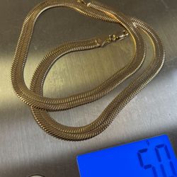 50g 14k stamped gold plated herringbone necklace✅