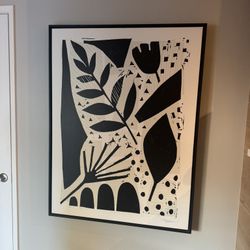 Awesome Black And White Cancas Framed Picture. Large Size 48” Tall X 38” Wide 1”1/2 Thick