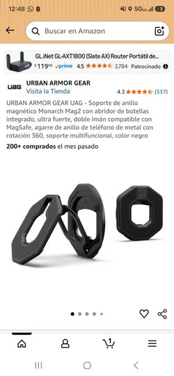 URBAN ARMOR GEAR UAG - Soporte de anillo magnético Monarch Mag2 con abridor de botellas integrado, ultra fuerte, doble imán compatible con MagSafe, ag
