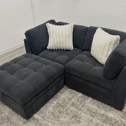 Black Sectional Couch - Free Delivery