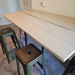 Solid wood Live edge Pub height Table & Stools