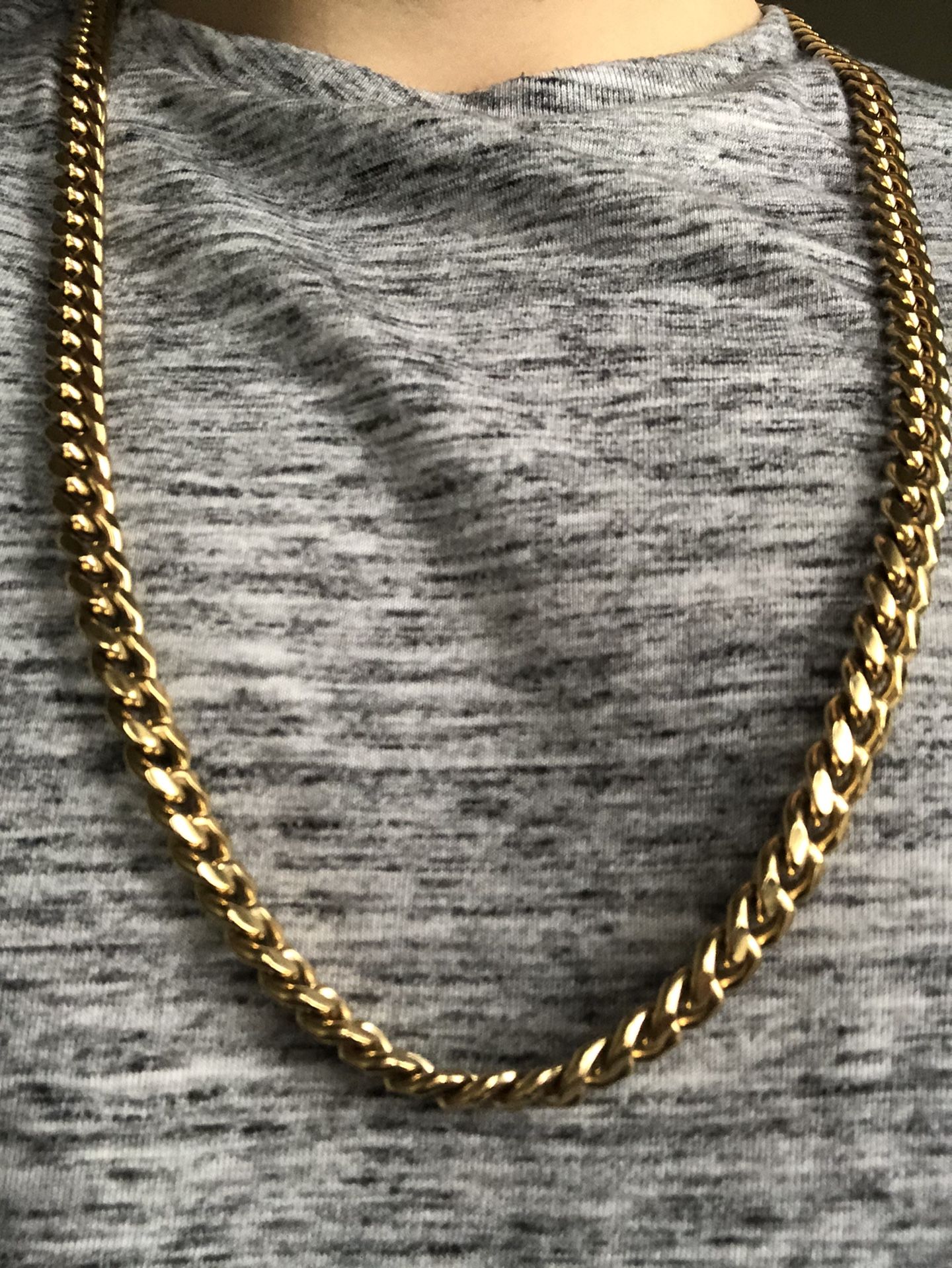 Gold Chain 9mm Miami Cuban 30 Inches Gold Plated