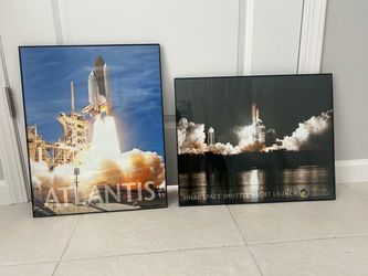 2 Framed Rocket Launch Space Posters