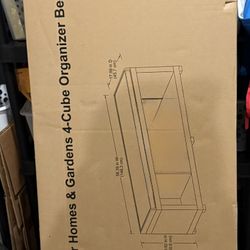 Better Homes and Gardens 4-Cube Upholstered Storage Bench, European Oak