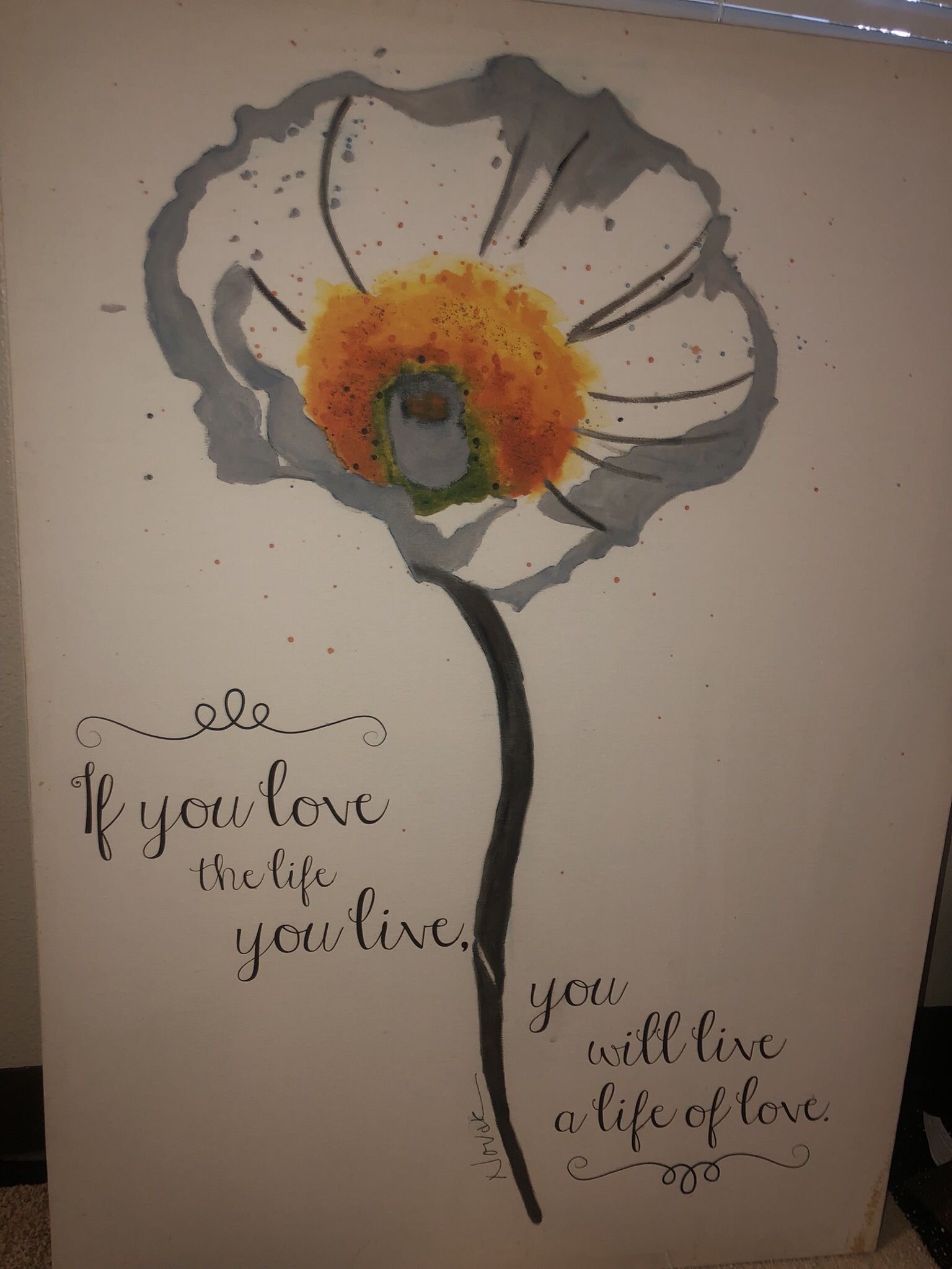 Flower Wall Decor Photo With Frame