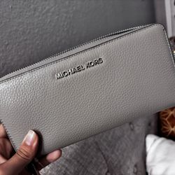 Gray Michael Kors Leather Wallet