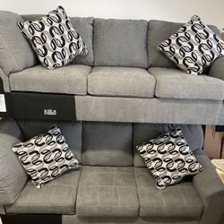 COZY GRAY FABRIC SOFA