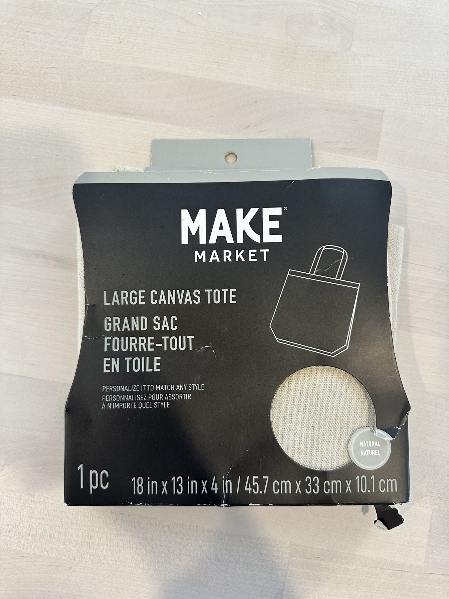 Brand new canvas tote bag – perfect for crafts or groceries