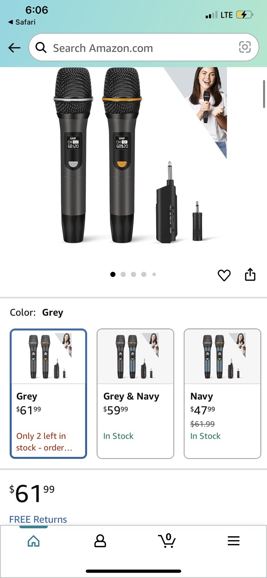 DFTRT Wireless Microphones, UHF Metal Rechargeable Cordless Dynamic Mic System with Auto-Connect Receiver, 160ft Range Professional Wireless Microphon