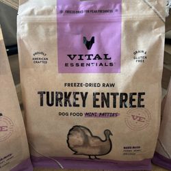 VITAL ESSENTIALS, FREEZE DRIED DOG FOOD… UNOPENED, NEW!  
