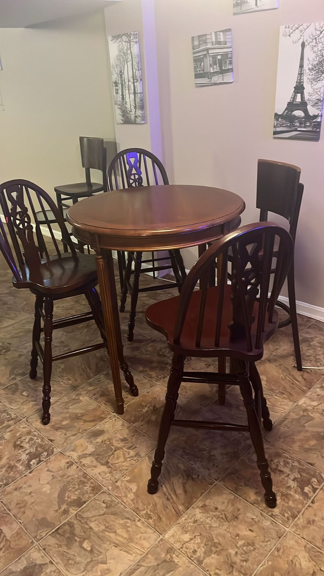 Dining Table with 4 Wooden Chairs