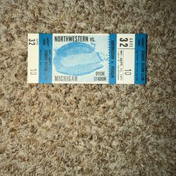 VINTAGE 1971 FOOTBALL TICKET STUB-MICHIGAN/NORTHWESTERN-09/11/71 proof