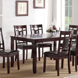 Brand New Espresso 7pc Dining Table Set